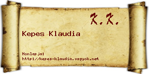 Kepes Klaudia névjegykártya