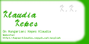 klaudia kepes business card